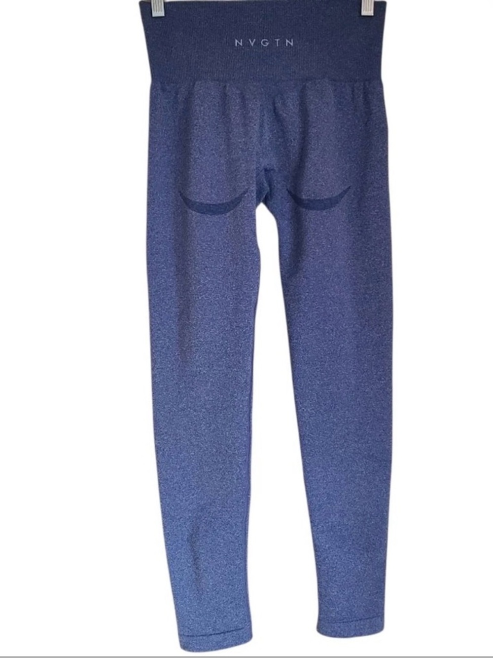 NVGTN Girls' Heather Blue Seamless High-Waist Leggings